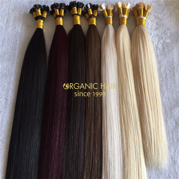 Human keratin flat tip hair extensions on sale X163